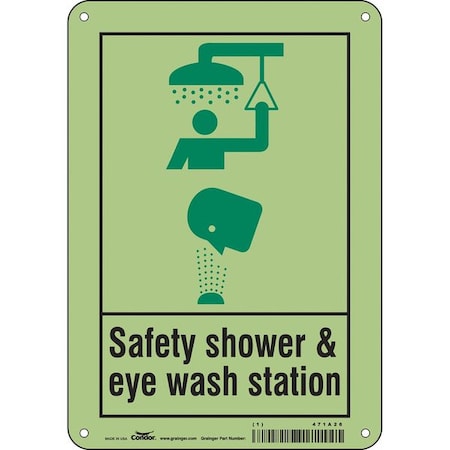 Condor Safety Shower & Eye Wash Station, 7 in W x 10 in H, Horizontal Rectangle, Polyethylene, 471A26 471A26