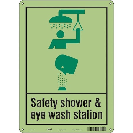 Condor Safety Shower & Eye Wash Station, 10 in W x 14 in H, Vertical Rectangle, Polyethylene, 471A27 471A27