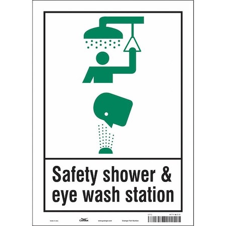 Condor Safety Shower & Eye Wash Station, 10 in W x 14 in H, Vertical Rectangle, Vinyl, 471A33 471A33