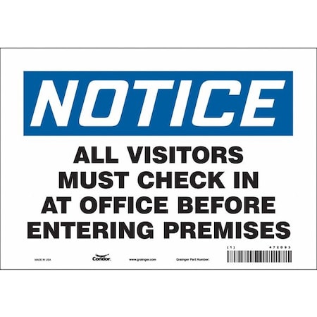Condor Safety Sign, 7 in Height, 10 in Width, Vinyl, Vertical Rectangle, English, 472D93 472D93