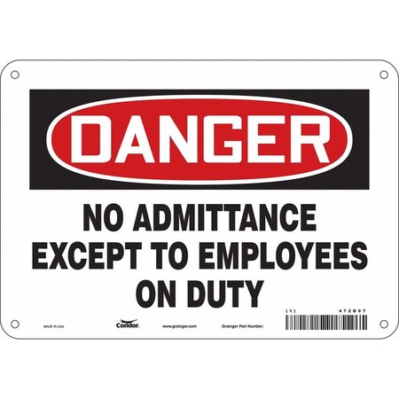 Condor Safety Sign, 7 in Height, 10 in Width, Aluminum, Vertical Rectangle, English, 472D07 472D07