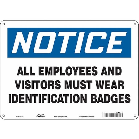 Condor Safety Sign, 10 in Height, 14 in Width, Polyethylene, Horizontal Rectangle, English, 472D49 472D49