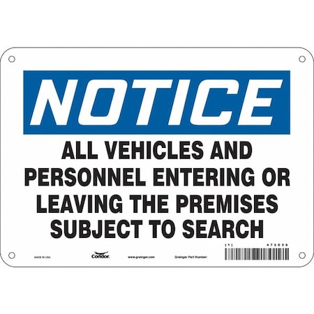 Condor Safety Sign, 7 in Height, 10 in Width, Aluminum, Vertical Rectangle, English, 472D59 472D59