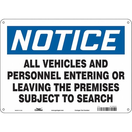 Condor Safety Sign, 10 in Height, 14 in Width, Polyethylene, Horizontal Rectangle, English, 472D65 472D65