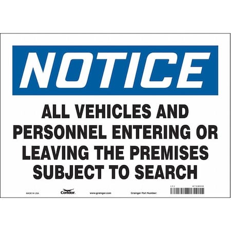 Condor Safety Sign, 10 in Height, 14 in Width, Vinyl, Horizontal Rectangle, English, 472D68 472D68