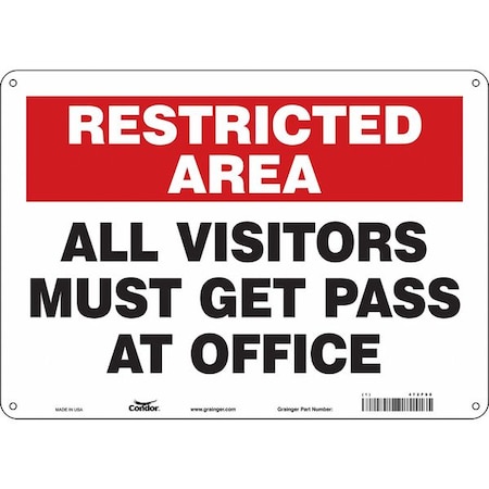 Condor Safety Sign, 10 in Height, 14 in Width, Aluminum, Horizontal Rectangle, English, 472F98 472F98