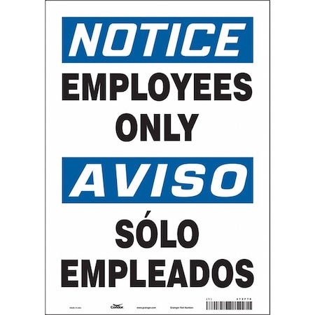 Condor Safety Sign, 14 in Height, 10 in Width, Vinyl, Vertical Rectangle, English, Spanish, 472F70 472F70