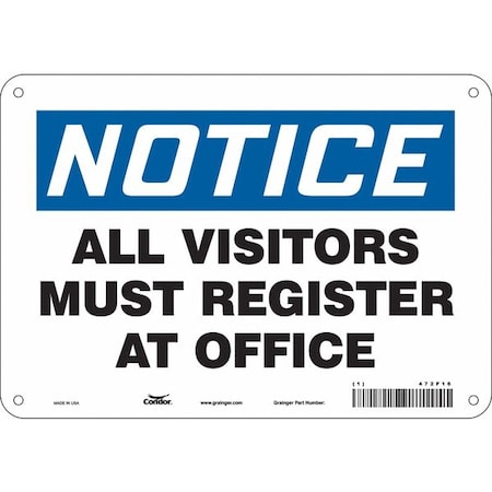 Condor Safety Sign, 7 in Height, 10 in Width, Polyethylene, Vertical Rectangle, English, 472F16 472F16