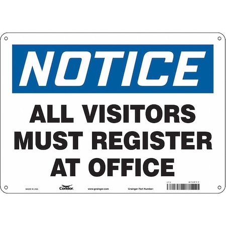 Condor Safety Sign, 10 in Height, 14 in Width, Polyethylene, Horizontal Rectangle, English, 472F17 472F17