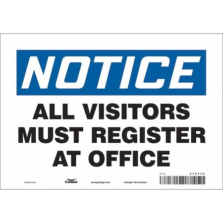 Condor Safety Sign, 7 in Height, 10 in Width, Vinyl, Vertical Rectangle, English, 472F18 472F18