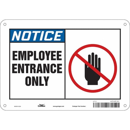 Condor Safety Sign, 7 in Height, 10 in Width, Polyethylene, Vertical Rectangle, English, 472F31 472F31