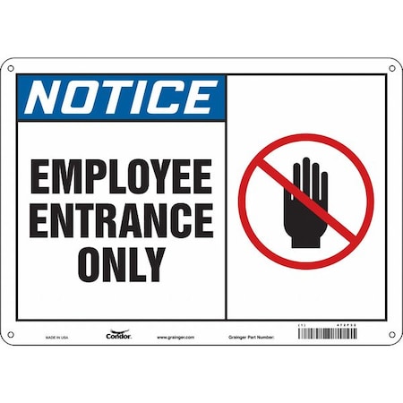 Condor Safety Sign, 10 in Height, 14 in Width, Polyethylene, Horizontal Rectangle, English, 472F32 472F32