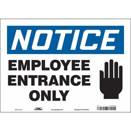 Condor Safety Sign, 10 in Height, 14 in Width, Vinyl, Horizontal Rectangle, English, 472F40 472F40