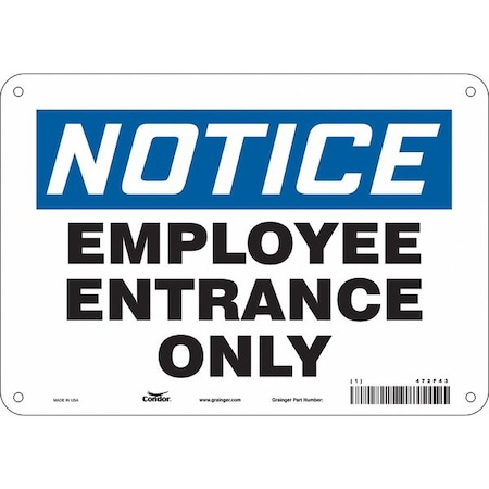 Condor Safety Sign, 7 in Height, 10 in Width, Polyethylene, Vertical Rectangle, English, 472F43 472F43