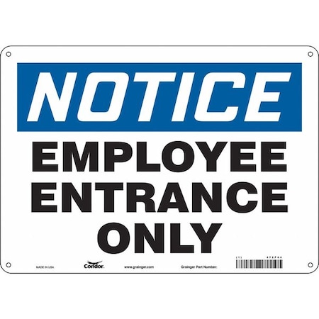 Condor Safety Sign, 10 in Height, 14 in Width, Polyethylene, Horizontal Rectangle, English, 472F44 472F44