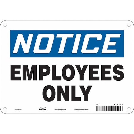 Condor Safety Sign, 7 in Height, 10 in Width, Polyethylene, Vertical Rectangle, English, 472F51 472F51