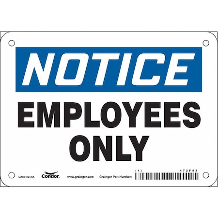 Condor Safety Sign, 5 in Height, 7 in Width, Vinyl, Horizontal Rectangle, English, 472F53 472F53