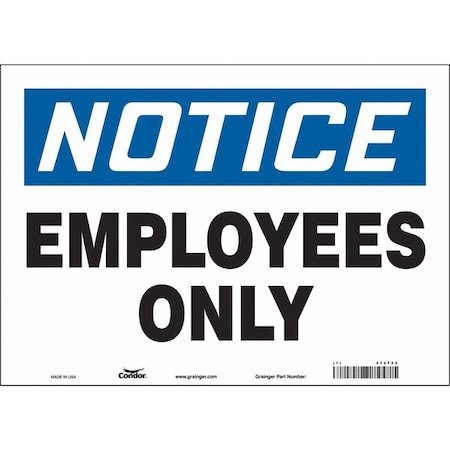 Condor Safety Sign, 10 in Height, 14 in Width, Vinyl, Horizontal Rectangle, English, 472F55 472F55