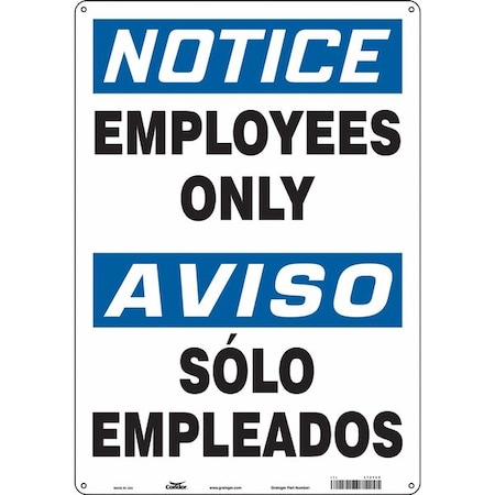 Condor Safety Sign, 20 in H, 14 in W, Polyethylene, Vertical Rectangle, English, Spanish, 472F68 472F68