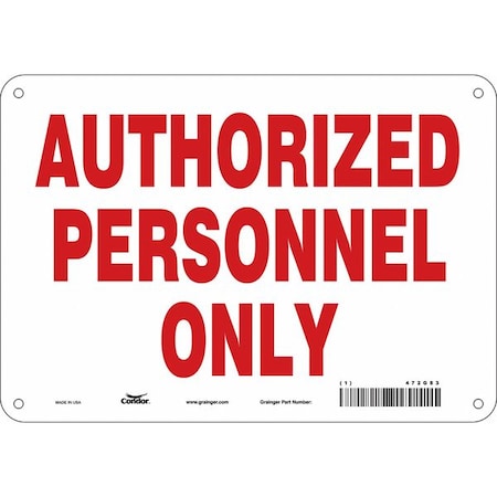 Condor Safety Sign, 7 in Height, 10 in Width, Polyethylene, Vertical Rectangle, English, 472G83 472G83