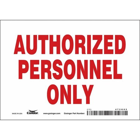 Condor Safety Sign, 5 in Height, 7 in Width, Vinyl, Horizontal Rectangle, English, 472G85 472G85