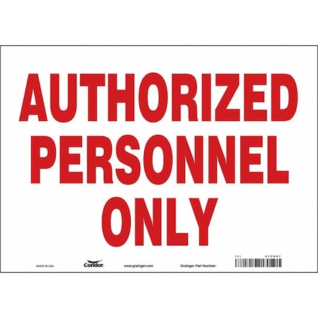 Condor Safety Sign, 10 in Height, 14 in Width, Vinyl, Horizontal Rectangle, English, 472G87 472G87