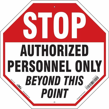 Condor Safety Sign, 24 in H, 24 in W, Aluminum, Octagon, English, 472G99 472G99