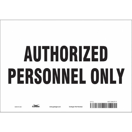 Condor Safety Sign, 7 in Height, 10 in Width, Vinyl, Vertical Rectangle, English, 472G77 472G77