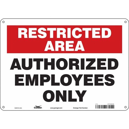 Condor Safety Sign, 10 in Height, 14 in Width, Aluminum, Horizontal Rectangle, English, 472G08 472G08