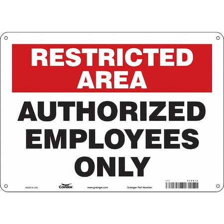 Condor Safety Sign, 10 in Height, 14 in Width, Polyethylene, Horizontal Rectangle, English, 472G12 472G12