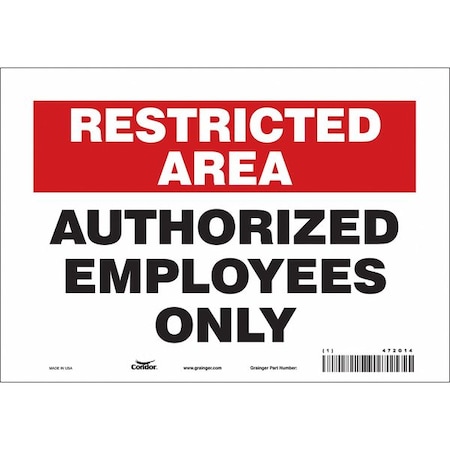 Condor Safety Sign, 7 in Height, 10 in Width, Vinyl, Vertical Rectangle, English, 472G14 472G14