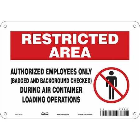 Condor Safety Sign, 7 in Height, 10 in Width, Aluminum, Vertical Rectangle, English, 472G22 472G22