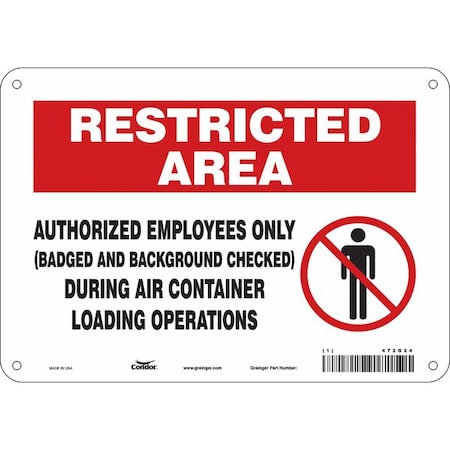 Condor Safety Sign, 7 in Height, 10 in Width, Polyethylene, Vertical Rectangle, English, 472G24 472G24