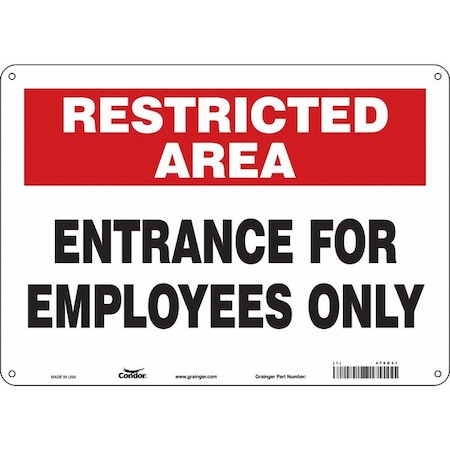 Condor Safety Sign, 10 in Height, 14 in Width, Polyethylene, Horizontal Rectangle, English, 472G31 472G31