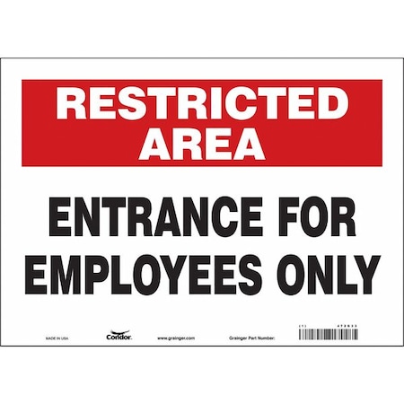 Condor Safety Sign, 10 in Height, 14 in Width, Vinyl, Horizontal Rectangle, English, 472G33 472G33