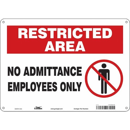 Condor Safety Sign, 10 in Height, 14 in Width, Aluminum, Horizontal Rectangle, English, 472G35 472G35