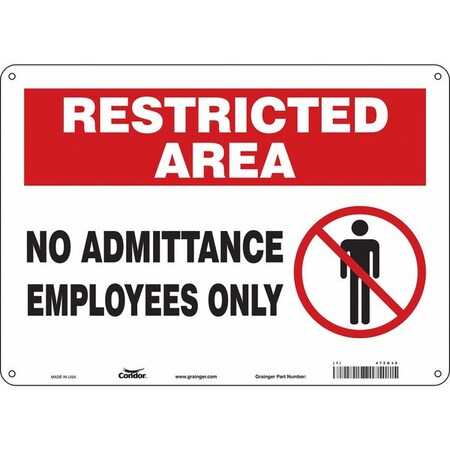 Condor Safety Sign, 10 in Height, 14 in Width, Polyethylene, Horizontal Rectangle, English, 472G39 472G39