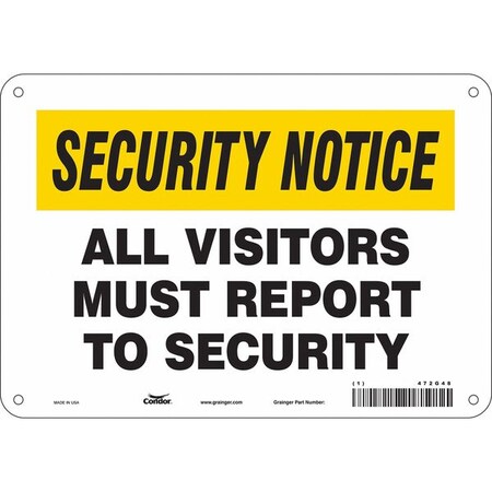 Condor Safety Sign, 7 in Height, 10 in Width, Polyethylene, Vertical Rectangle, English, 472G48 472G48