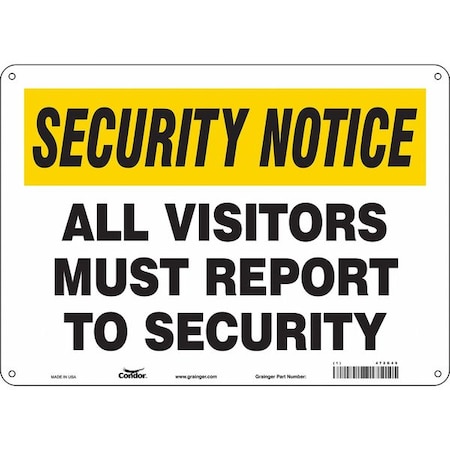 Condor Safety Sign, 10 in Height, 14 in Width, Polyethylene, Horizontal Rectangle, English, 472G49 472G49