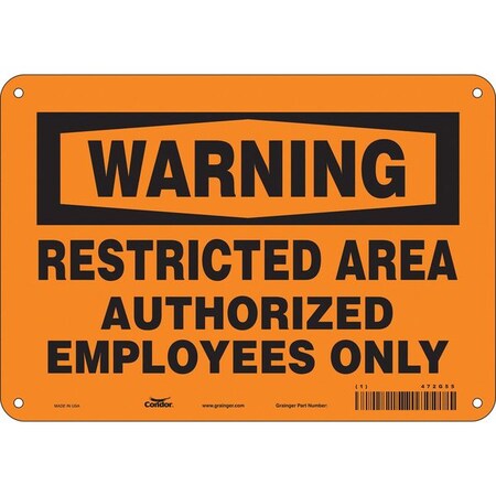 Condor Safety Sign, 7 in Height, 10 in Width, Aluminum, Vertical Rectangle, English, 472G55 472G55