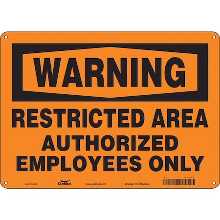 Condor Safety Sign, 10 in Height, 14 in Width, Aluminum, Horizontal Rectangle, English, 472G56 472G56