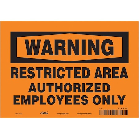 Condor Safety Sign, 7 in Height, 10 in Width, Vinyl, Vertical Rectangle, English, 472G60 472G60