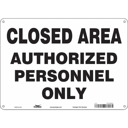 Condor Safety Sign, 10 in Height, 14 in Width, Aluminum, Horizontal Rectangle, English, 472G64 472G64