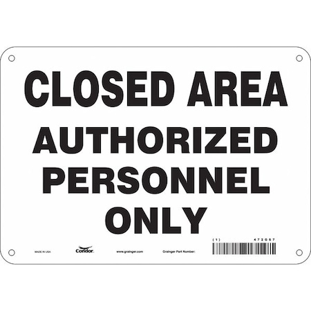 Condor Safety Sign, 7 in Height, 10 in Width, Polyethylene, Vertical Rectangle, English, 472G67 472G67