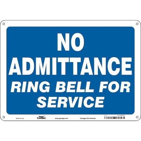 Condor Safety Sign, 10 in Height, 14 in Width, Aluminum, Horizontal Rectangle, English, 472H84 472H84