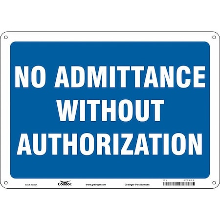 Condor Safety Sign, 10 in Height, 14 in Width, Aluminum, Horizontal Rectangle, English, 472H90 472H90