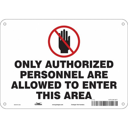 Condor Safety Sign, 7 in Height, 10 in Width, Polyethylene, Vertical Rectangle, English, 472H97 472H97