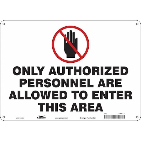 Condor Safety Sign, 10 in Height, 14 in Width, Polyethylene, Horizontal Rectangle, English, 472H98 472H98