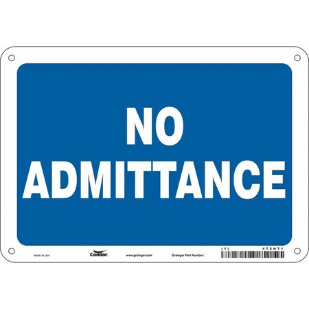 Condor Safety Sign, 7 in Height, 10 in Width, Aluminum, Vertical Rectangle, English, 472H71 472H71