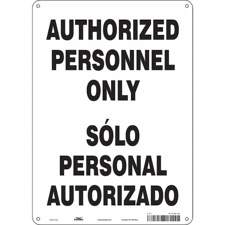 Condor Safety Sign, 14 in Height, 10 in Width, Polyethylene, Vertical Rectangle, English, Spanish, 472H16 472H16